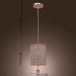 Crystal Drop -riippuvalaisin sylinterityylinen