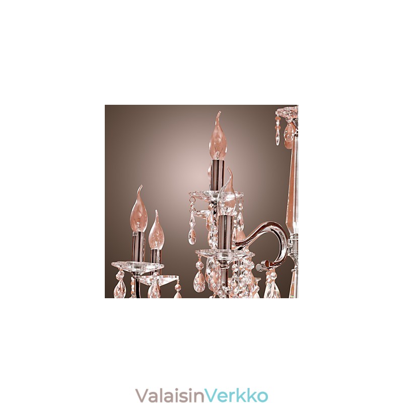 Kattokruunu Crystal Modern 2 Tasers Living 12 Lights