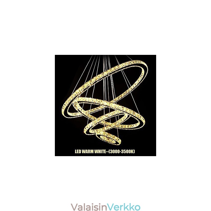 Kristalliriippuvalaisin kattovalaisin kirkas kristalli pyöreä 4 rengasta 40cm 60cm 80cm lähdevalaisimet
