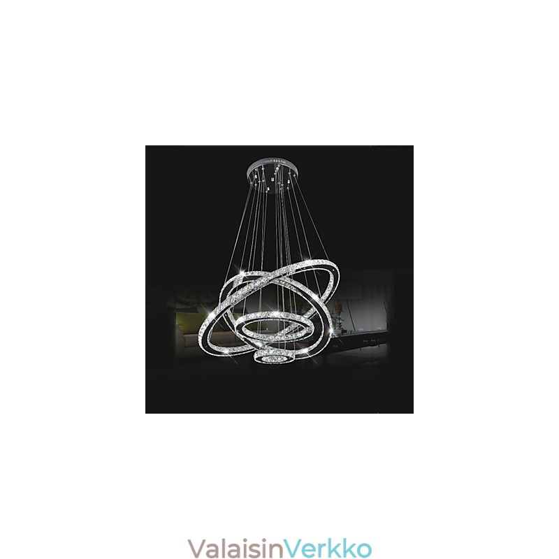 Kristalliriippuvalaisin kattovalaisin kirkas kristalli pyöreä 4 rengasta 40cm 60cm 80cm lähdevalaisimet