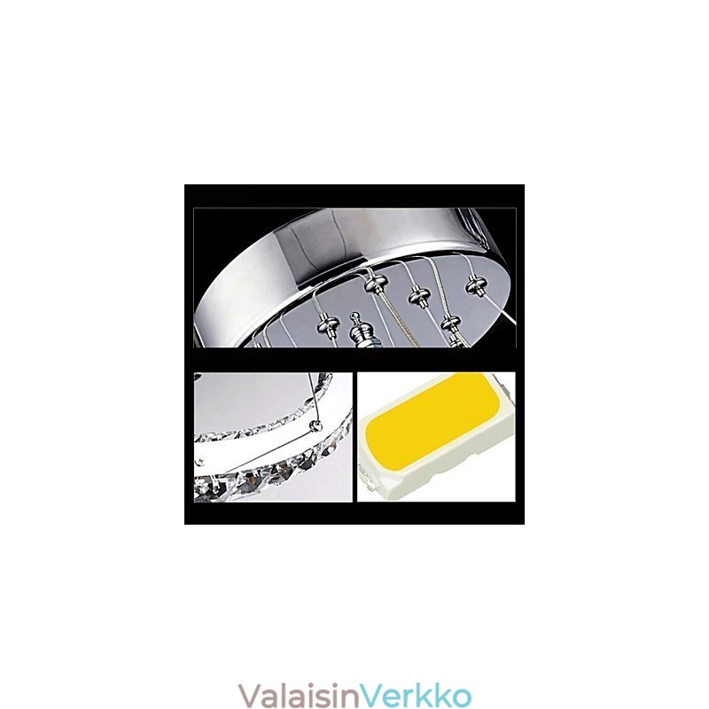 Kristalliriippuvalaisin kattovalaisin kirkas kristalli pyöreä 4 rengasta 40cm 60cm 80cm lähdevalaisimet