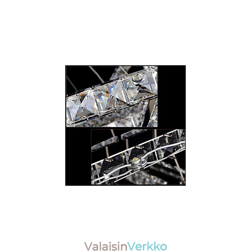 Kristalliriippuvalaisin kattovalaisin kirkas kristalli pyöreä 4 rengasta 40cm 60cm 80cm lähdevalaisimet