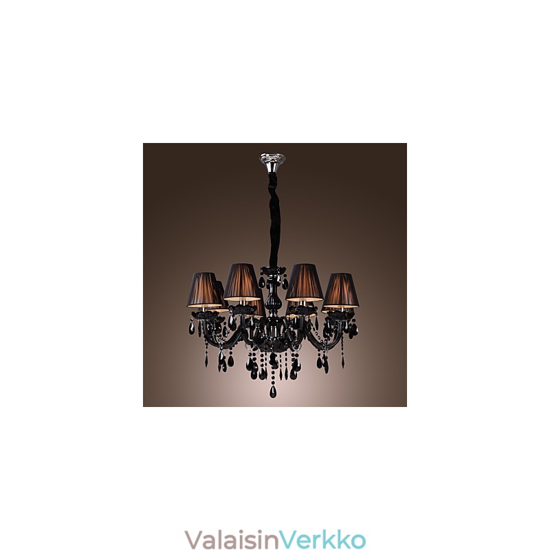 Kattokruunu Luxury Moderni Black Crystal Living 8 Lights