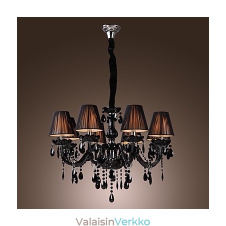 Kattokruunu Luxury Moderni Black Crystal Living 8 Lights Kattokruunu Luxury Moderni Black Crystal Living 8 Lights