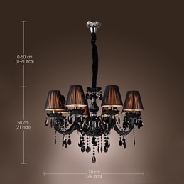 Kattokruunu Luxury Moderni Black Crystal Living 8 Lights