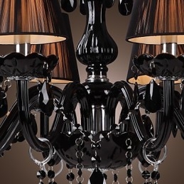Kattokruunu Luxury Moderni Black Crystal Living 8 Lights