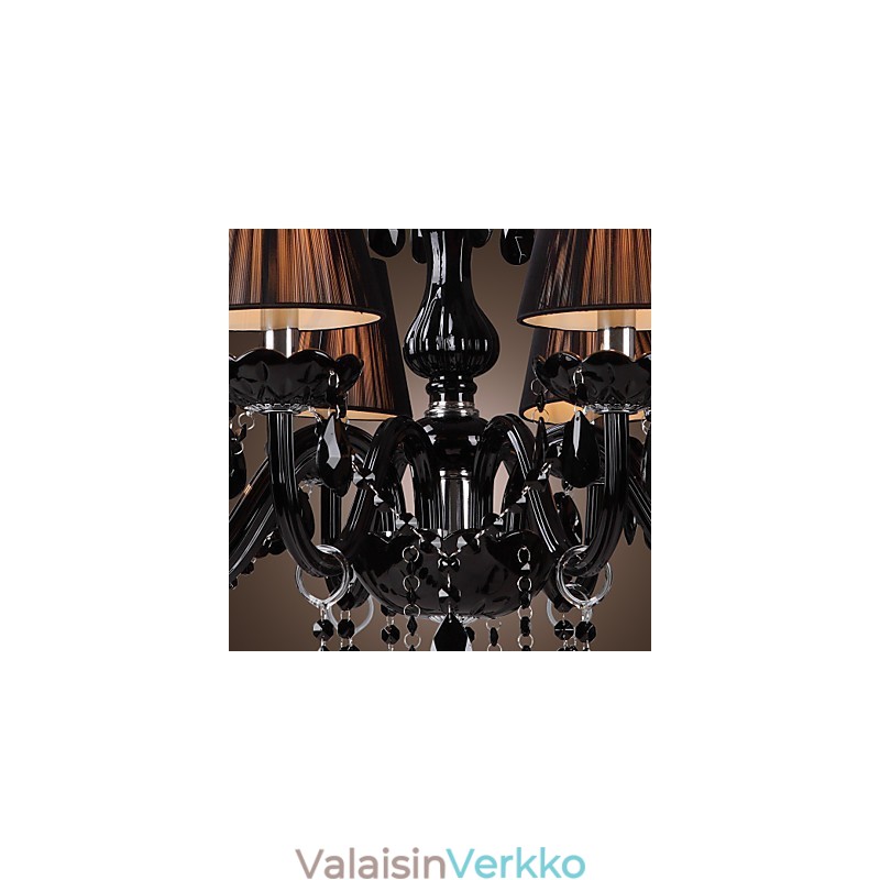 Kattokruunu Luxury Moderni Black Crystal Living 8 Lights