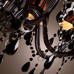 Kattokruunu Luxury Moderni Black Crystal Living 8 Lights