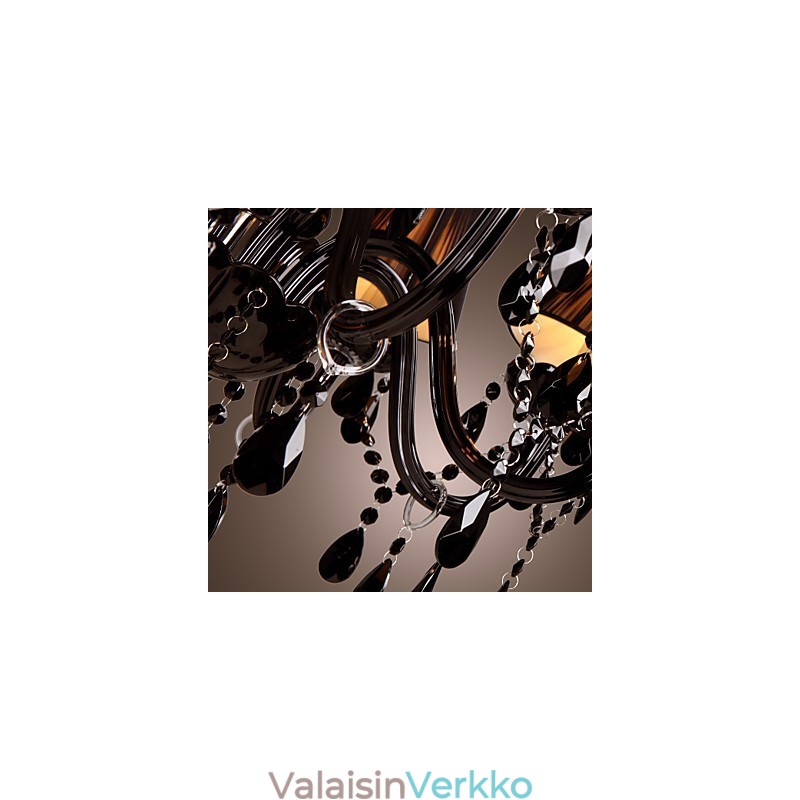 Kattokruunu Luxury Moderni Black Crystal Living 8 Lights
