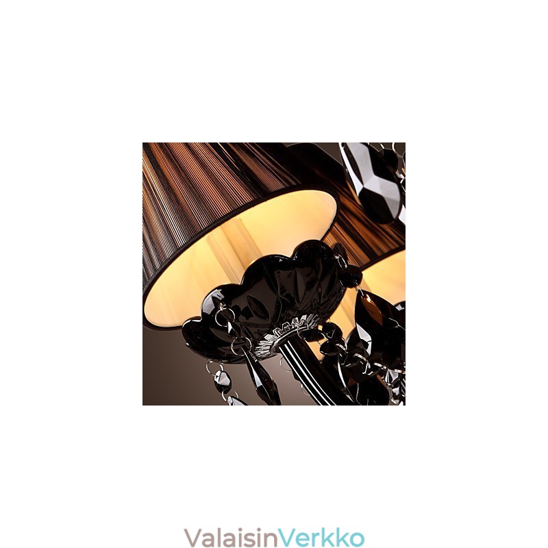 Kattokruunu Luxury Moderni Black Crystal Living 8 Lights