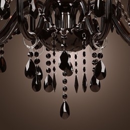 Kattokruunu Luxury Moderni Black Crystal Living 8 Lights