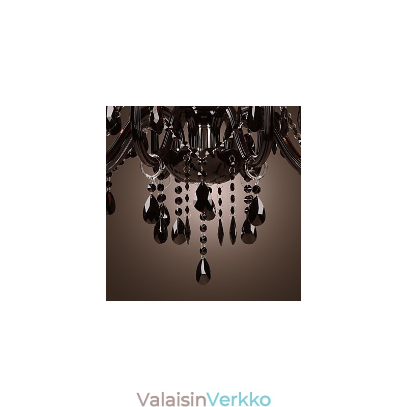Kattokruunu Luxury Moderni Black Crystal Living 8 Lights