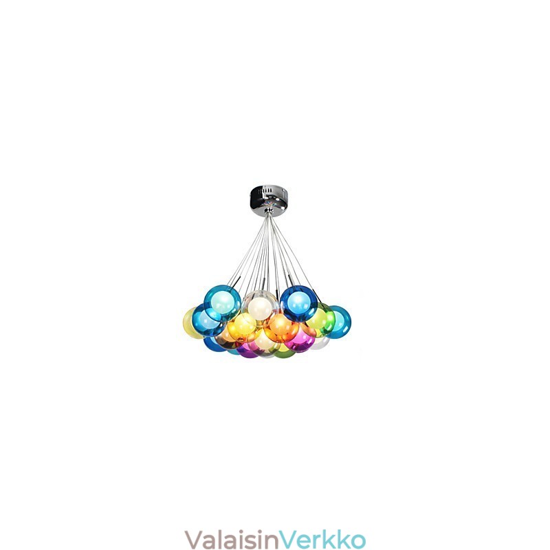 Moderni Bubble Globe värillinen lasiriippuvalaisin 19 valolla