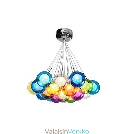 Moderni Bubble Globe värillinen lasiriippuvalaisin 19 valolla Moderni Bubble Globe värillinen lasiriippuvalaisin 19 valolla