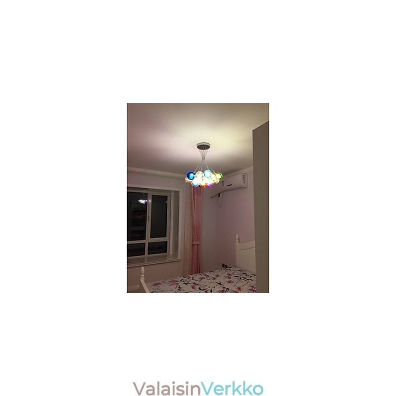 Moderni Bubble Globe värillinen lasiriippuvalaisin 19 valolla