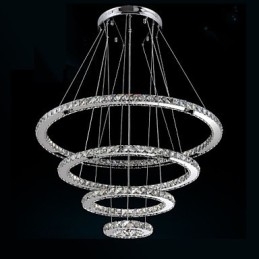 Moderni riippuvalaisin kirkas kristalli kattokruunu valaisin D100CM+D80CM+D60CM+D40CM