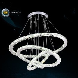 Moderni riippuvalaisin kirkas kristalli kattokruunu valaisin D100CM+D80CM+D60CM+D40CM