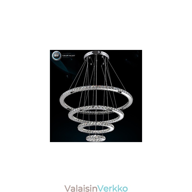 Moderni riippuvalaisin kirkas kristalli kattokruunu valaisin D100CM+D80CM+D60CM+D40CM
