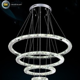 Moderni riippuvalaisin kirkas kristalli kattokruunu valaisin D100CM+D80CM+D60CM+D40CM