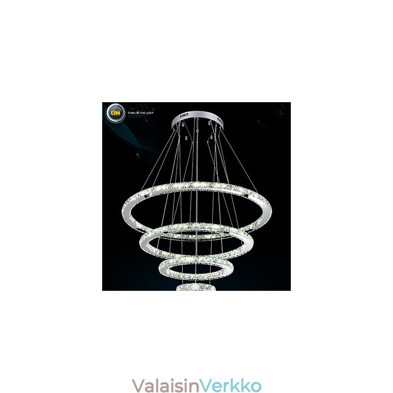 Moderni riippuvalaisin kirkas kristalli kattokruunu valaisin D100CM+D80CM+D60CM+D40CM
