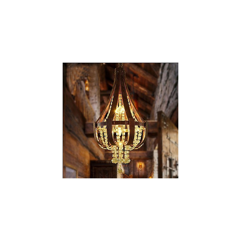 Postmoderni luksusnahkainen Crystal Creative Lron kattokruunu