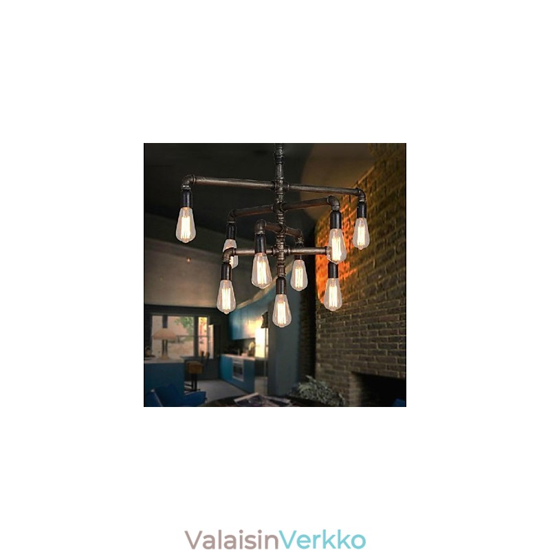 Perinteinen klassinen Retro Lyhty Country Painting metalliriippuvalaisin