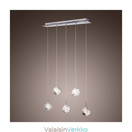 Moderni nykyaikainen Island Crystal -kromiriippuvalaisin Moderni nykyaikainen Island Crystal -kromiriippuvalaisin