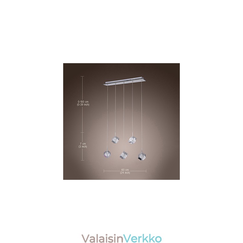 Moderni nykyaikainen Island Crystal -kromiriippuvalaisin
