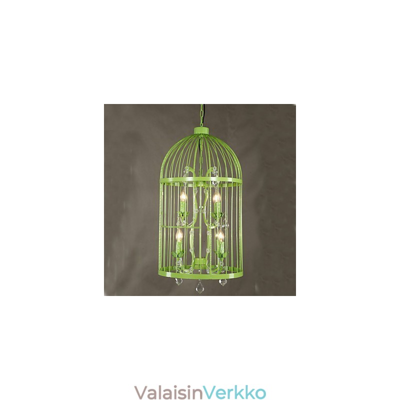 Vintage rautahäkki portaikkolamppu kattokruunu Crystal A
