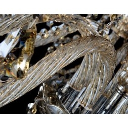 Retro konjakkivärinen K9 kristallikruunu 8 valolla