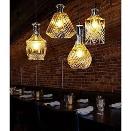 Crystal Glass Lamp 4Lights Shade Minimalistiset pullovalot