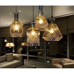 Crystal Glass Lamp 4Lights Shade Minimalistiset pullovalot