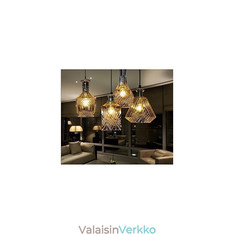 Crystal Glass Lamp 4Lights Shade Minimalistiset pullovalot