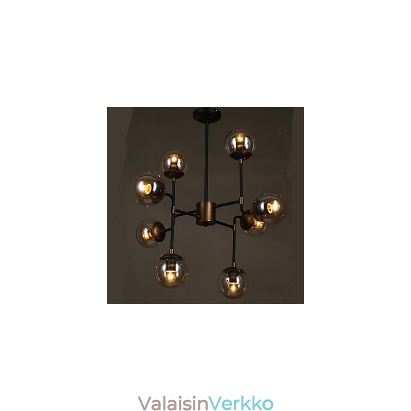 Taidelasipallon pyöreä papuvarsi kattokruunu