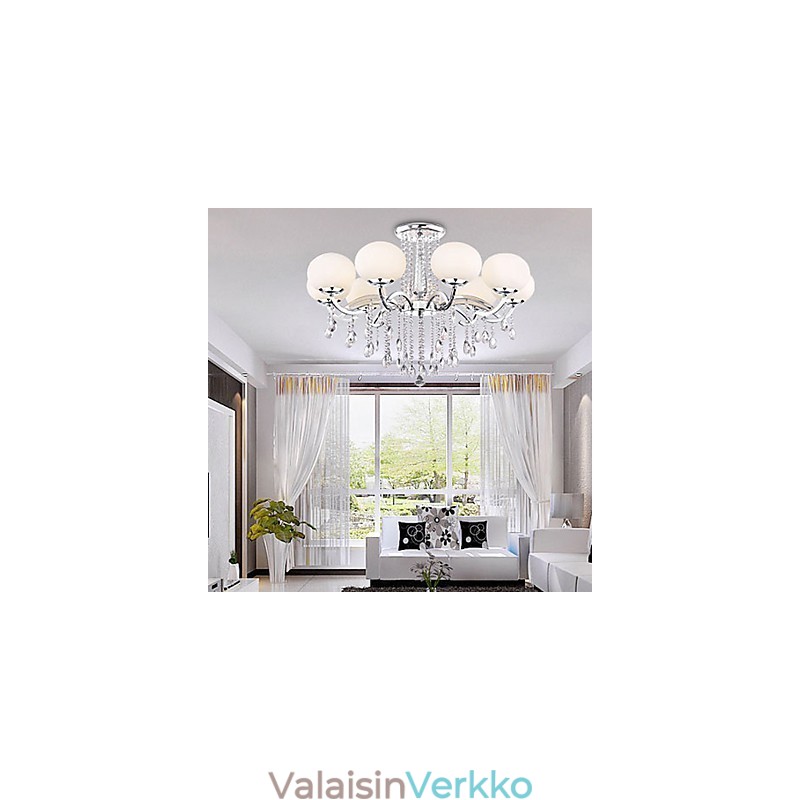 Kattokruunu Crystal Luxury Modern Living 9 valoa