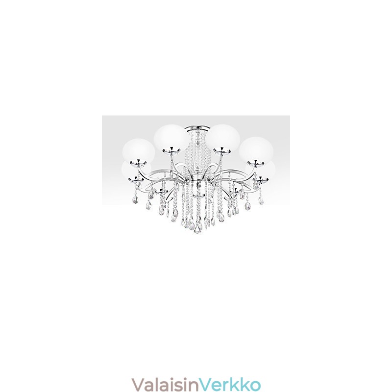 Kattokruunu Crystal Luxury Modern Living 9 valoa