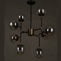 Taidelasipallon pyöreä papuvarsi kattokruunu