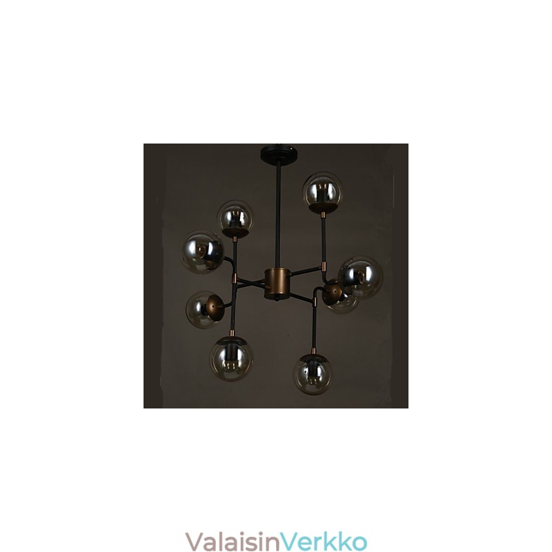 Taidelasipallon pyöreä papuvarsi kattokruunu