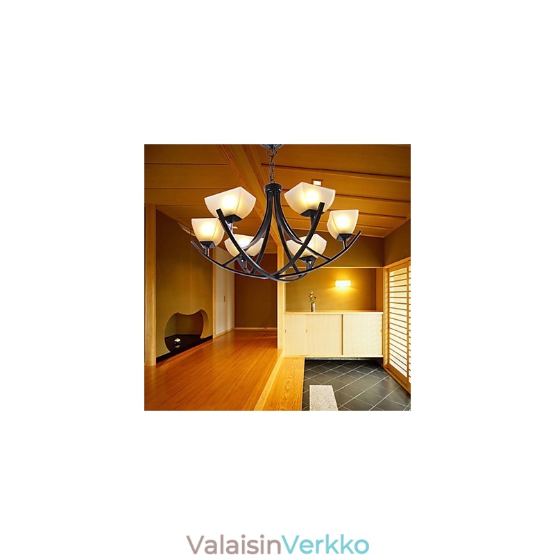 Antiikkivaikutteinen riippuvalaisin 6 valolla
