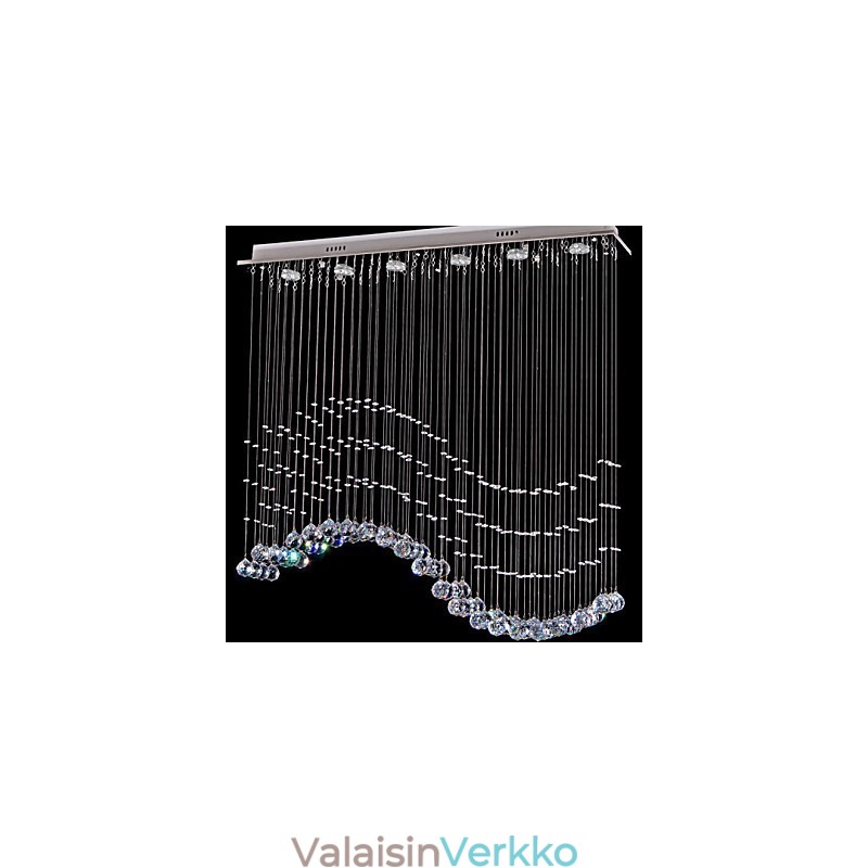 Riippuvalaisin 6 valoa moderni hopea katos läpinäkyvä Crystal Waves kattovalaisimet