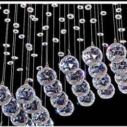 Riippuvalaisin 6 valoa moderni hopea katos läpinäkyvä Crystal Waves kattovalaisimet