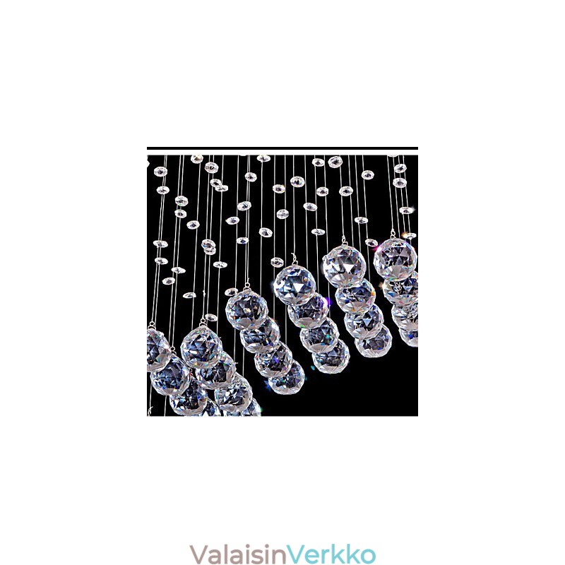 Riippuvalaisin 6 valoa moderni hopea katos läpinäkyvä Crystal Waves kattovalaisimet