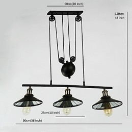 Riippuvalot Vintage 3 Lights ST64 Polttimo Mukana ylös ja alas järjestelmä