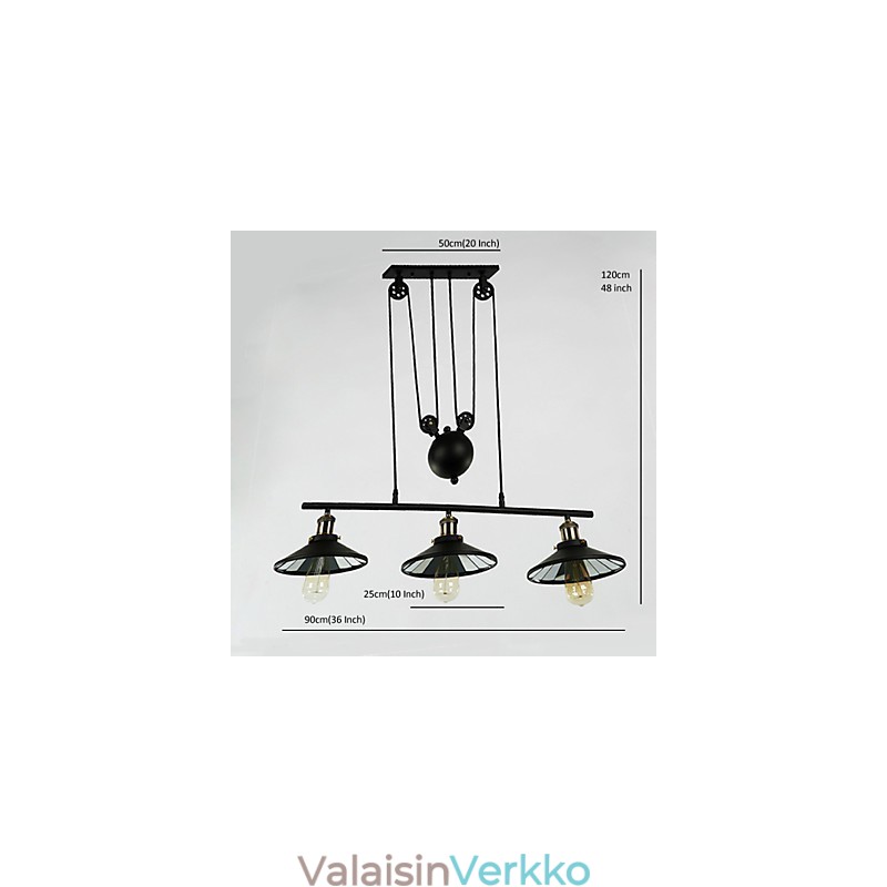 Riippuvalot Vintage 3 Lights ST64 Polttimo Mukana ylös ja alas järjestelmä