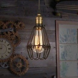 Pendant Lights Vintage amerikkalainen maalaistyylinen muinaisia tapoja takorautainen pieni häkkipisaravalo