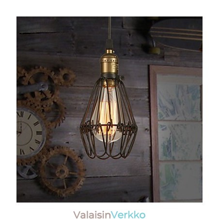 Pendant Lights Vintage amerikkalainen maalaistyylinen muinaisia tapoja takorautainen pieni häkkipisaravalo Pendant Lights Vintage amerikkalainen maalaistyylinen muinaisia tapoja takorautainen pieni häkkipisaravalo