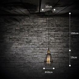 Pendant Lights Vintage amerikkalainen maalaistyylinen muinaisia tapoja takorautainen pieni häkkipisaravalo