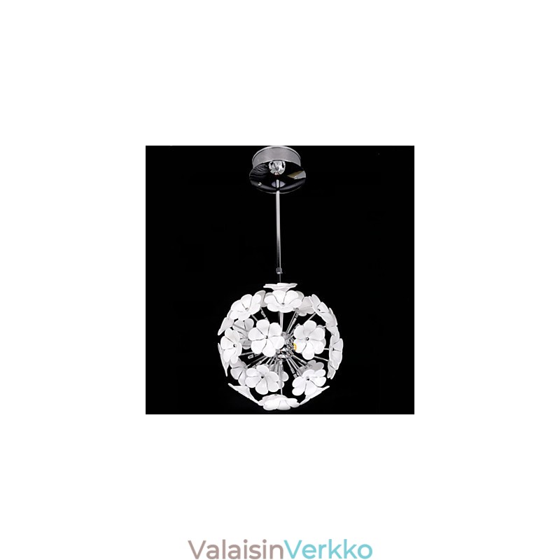 Lasipallokukkapuutarha myy lämmintä kattokruunua