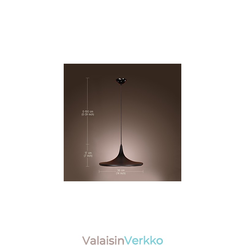 Nykyaikainen alumiininen riippuvalaisin mustalla varjostimella