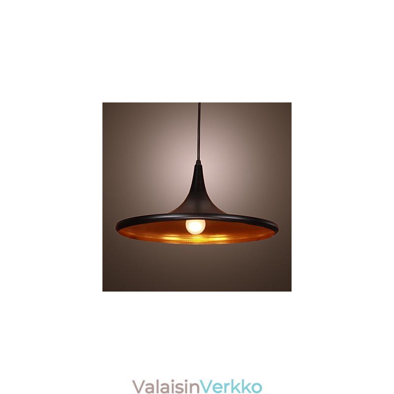 Nykyaikainen alumiininen riippuvalaisin mustalla varjostimella